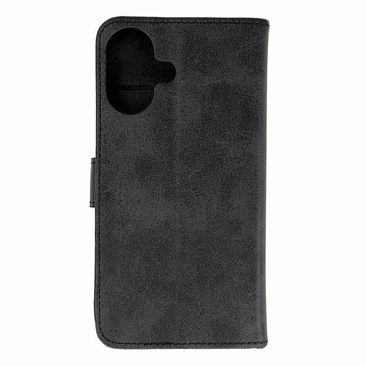 Leather Book Case for iPhone 16 - black_0
