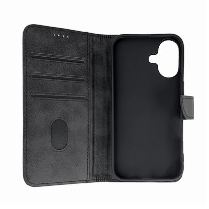 Leather Book Case for iPhone 16 - black_2