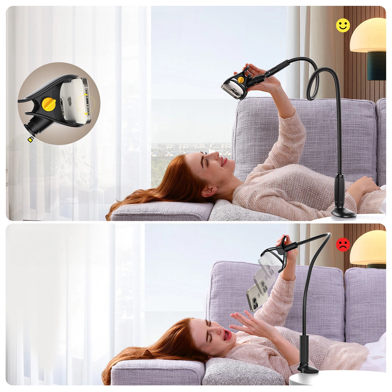 Joyroom JR-ZS389 holder with flexible arm for a desk phone - black_10