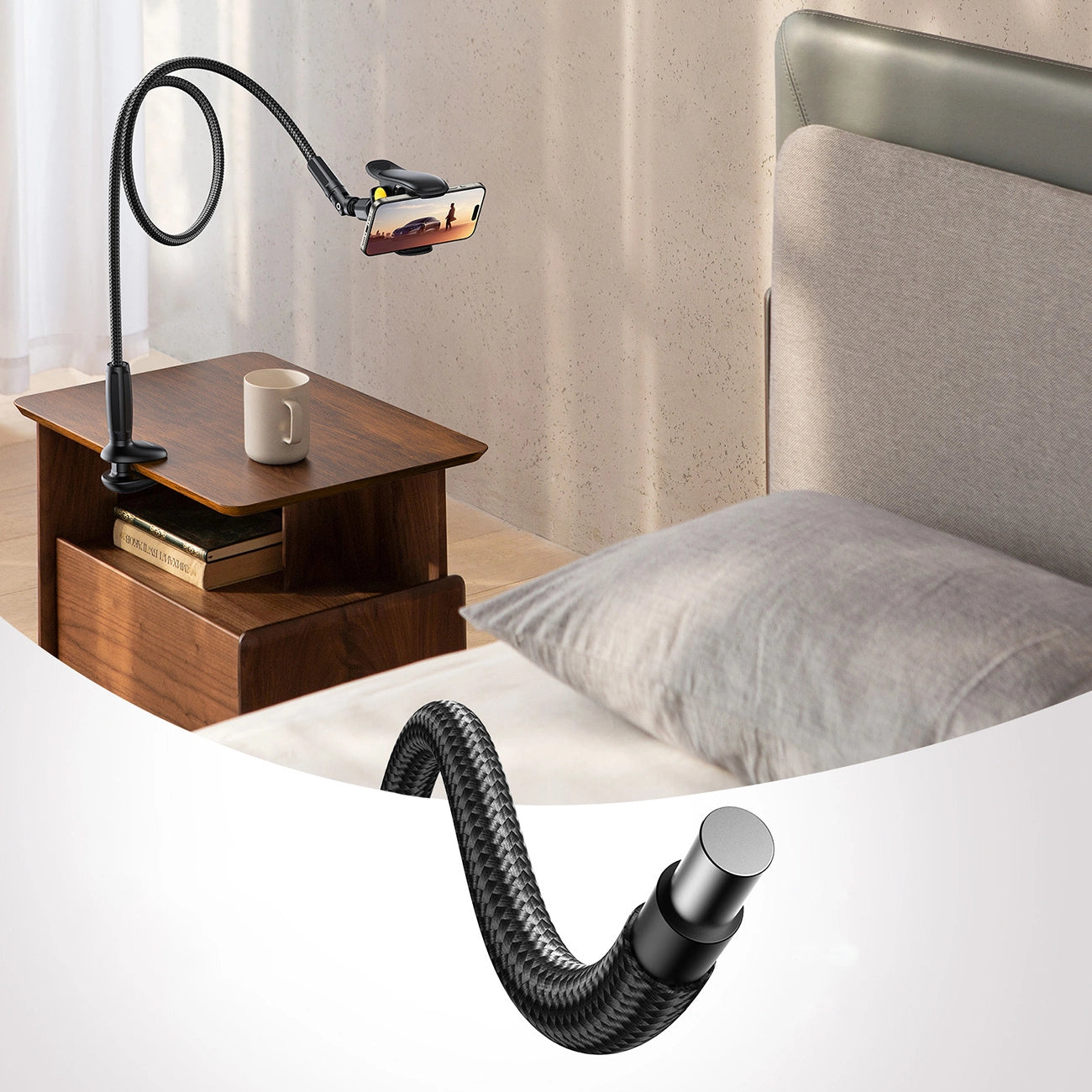 Joyroom JR-ZS389 holder with flexible arm for a desk phone - black_12