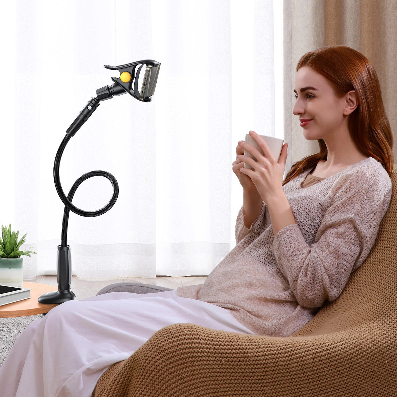 Joyroom JR-ZS389 holder with flexible arm for a desk phone - black_15