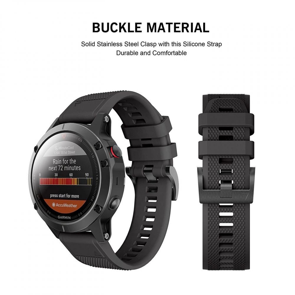 Tech-Protect Smooth Strap for Garmin Fenix 3 / 5X / 3HR / 5X Plus / 6X / 6X Pro / 7X - Black_1