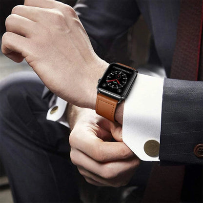 Tech-Protect LeatherFit Strap for Apple Watch 4 / 5 / 6 / 7 / 8 / 9 / SE / Ultra 1 / 2 (42/44/45/49 mm) - Brown_3