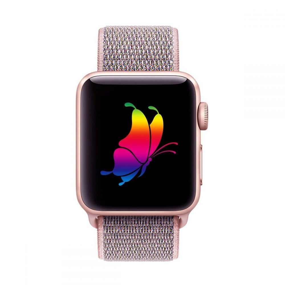 Tech-Protect Nylon Strap for Apple Watch 4 / 5 / 6 / 7 / 8 / 9 / SE (38/40/41 mm) - Pink_1