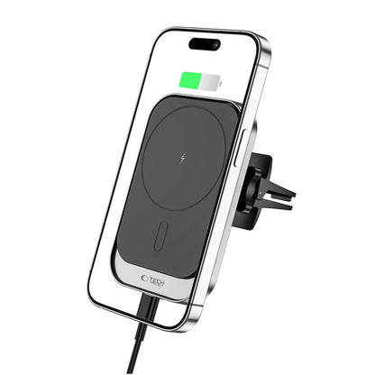Tech-Protect CW19 MagSafe magnetic car holder with 15W inductive charger for air vent - black_1