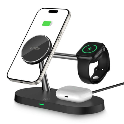 Tech-Protect A12 3in1 MagSafe Inductive Charger for Smartphone/Headphones/Smartwatch - Black_1