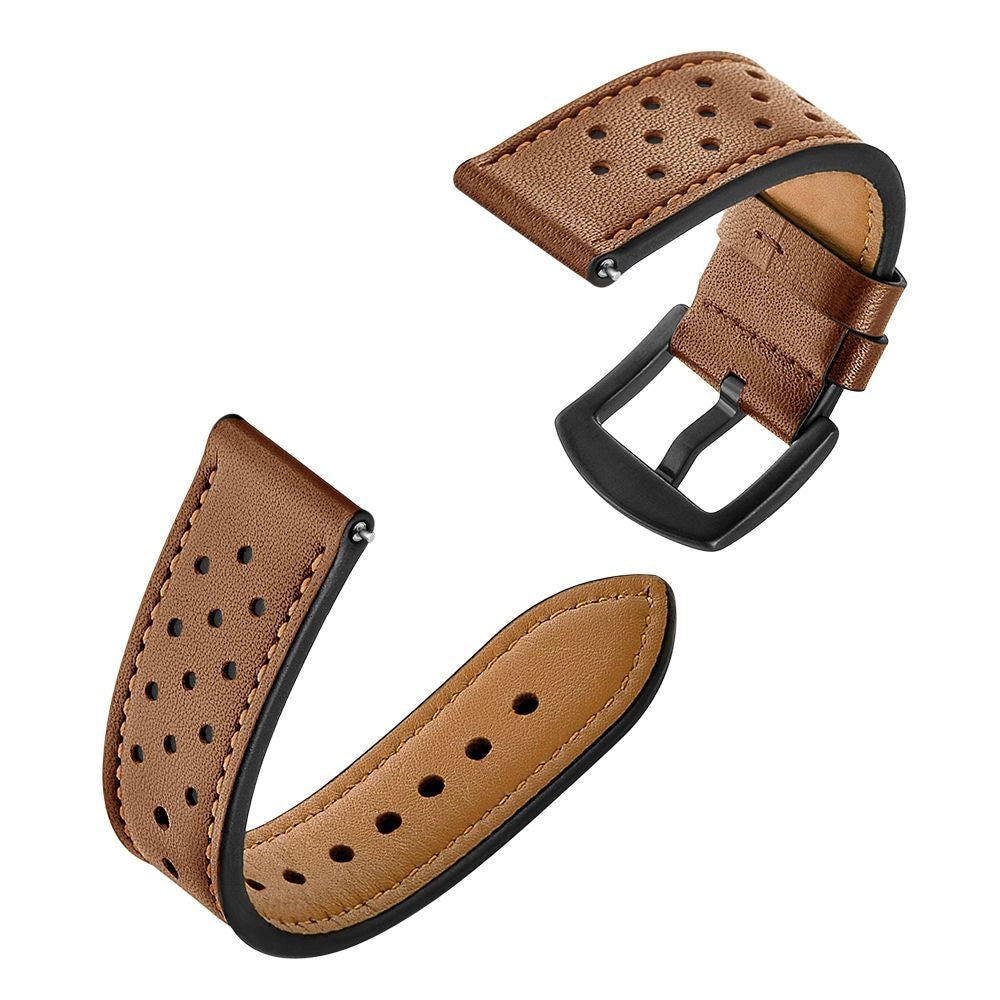 Tech-Protect Leather Strap for Samsung Galaxy Watch 4 / 5 / 5 Pro / 6 / 7 / FE - Brown_2