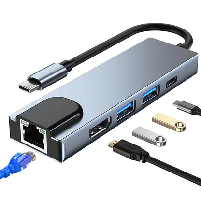 HUB Tech-Protect V3 5in1 USB-C - USB-A 3.0 / USB-A 2.0 / USB-C / HDMI / RJ45 - gray_1