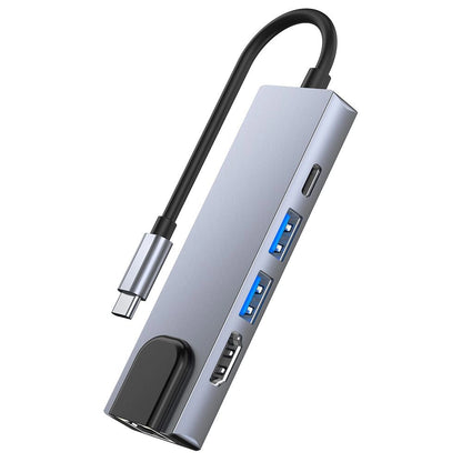 HUB Tech-Protect V3 5in1 USB-C - USB-A 3.0 / USB-A 2.0 / USB-C / HDMI / RJ45 - gray_3