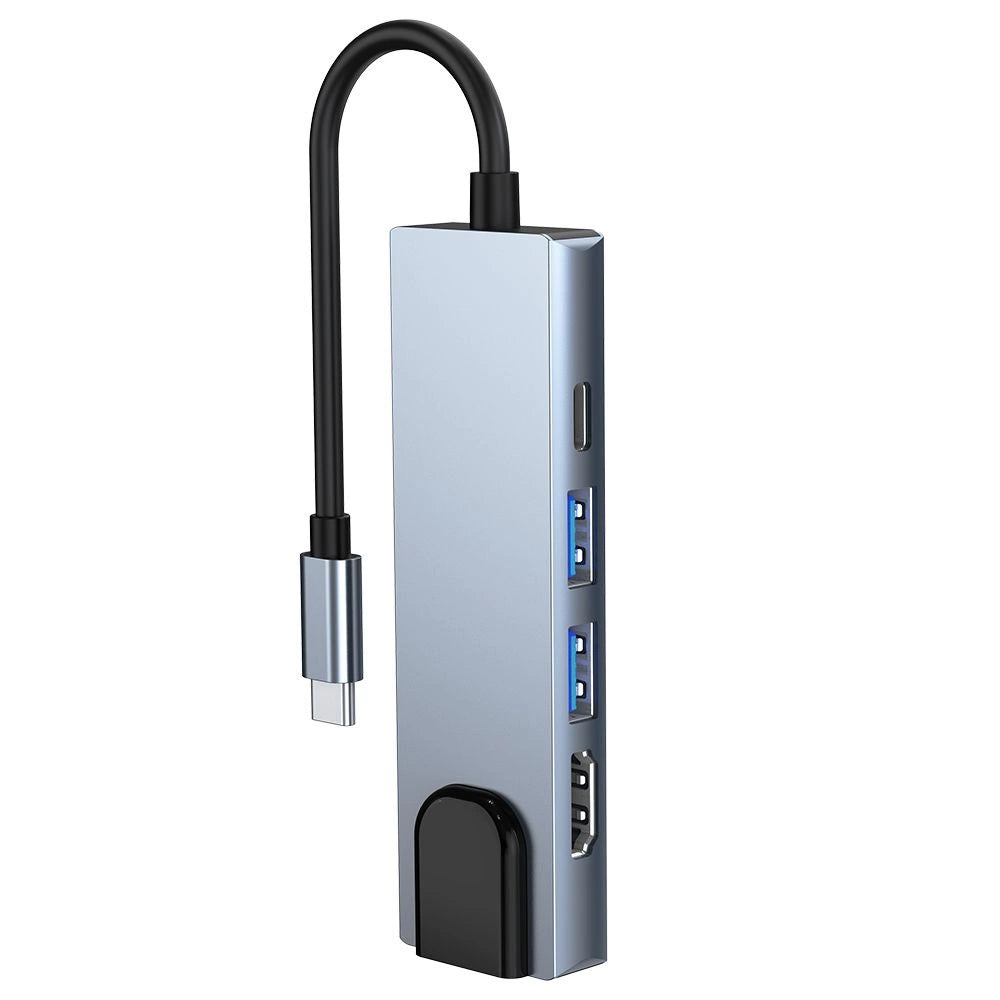 HUB Tech-Protect V3 5in1 USB-C - USB-A 3.0 / USB-A 2.0 / USB-C / HDMI / RJ45 - gray_4