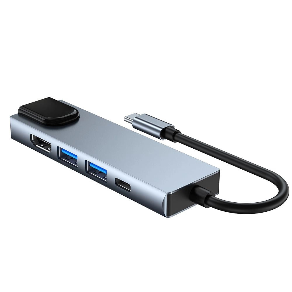 HUB Tech-Protect V3 5in1 USB-C - USB-A 3.0 / USB-A 2.0 / USB-C / HDMI / RJ45 - gray_5