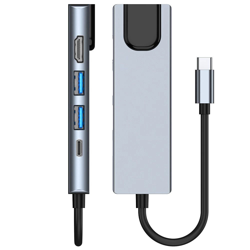 HUB Tech-Protect V3 5in1 USB-C - USB-A 3.0 / USB-A 2.0 / USB-C / HDMI / RJ45 - gray_8