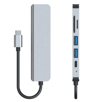 HUB Tech-Protect V4 6in1 USB-C - USB-A 3.0 / USB-A 2.0 / USB-C / HDMI / micro SD / TF / SD card reader - gray_6