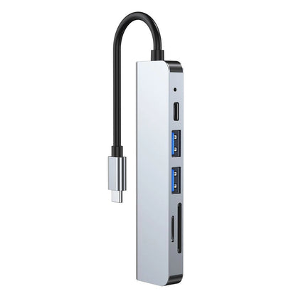 HUB Tech-Protect V4 6in1 USB-C - USB-A 3.0 / USB-A 2.0 / USB-C / HDMI / micro SD / TF / SD card reader - gray_7