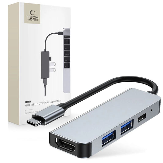 HUB Tech-Protect V2 4in1 USB-C - USB-A 3.0 / USB-A 2.0 / USB-C / HDMI - gray_0