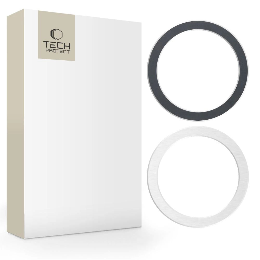 Tech-Protect MagMat MagSafe magnetic ring universal - black / silver (2 pcs.)_0