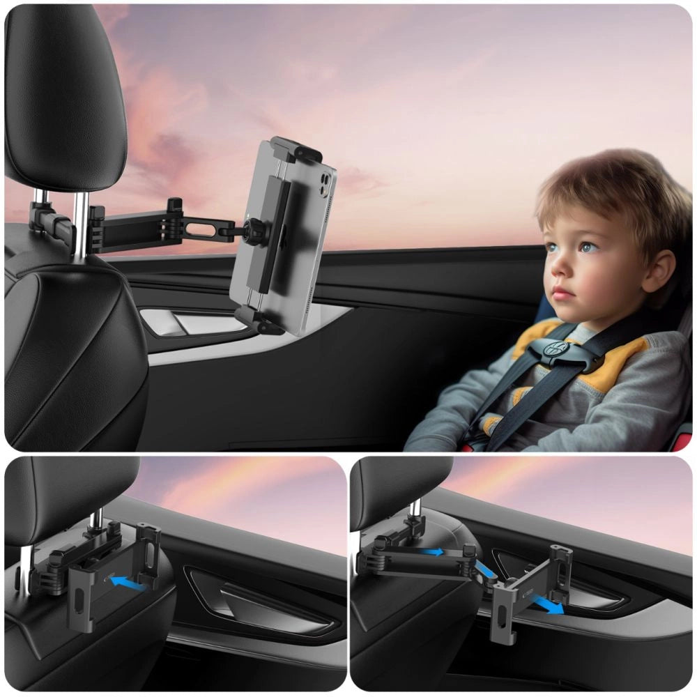 Tech-Protect V1 Telescopic Car Headrest Phone Holder - Black_8