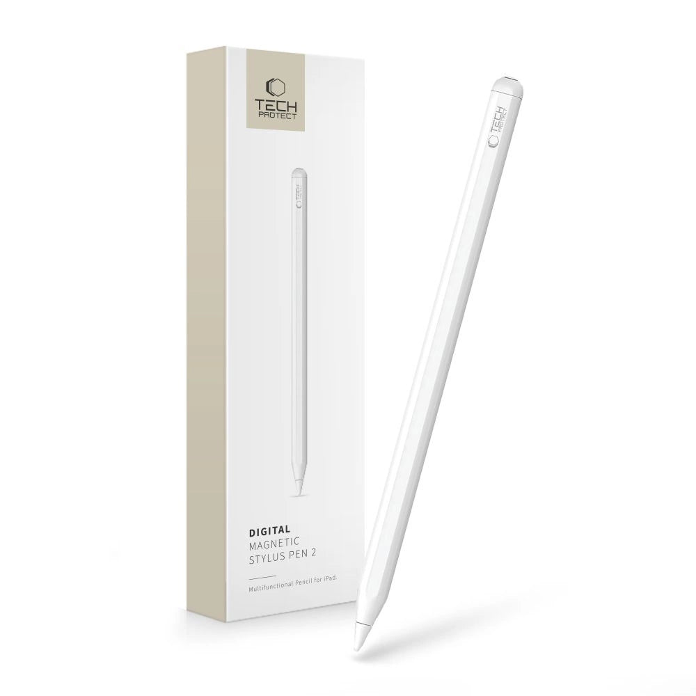 Tech-Protect Digital Magnetic Stylus Pen 2 Magnetic for iPad Tablet - White_0