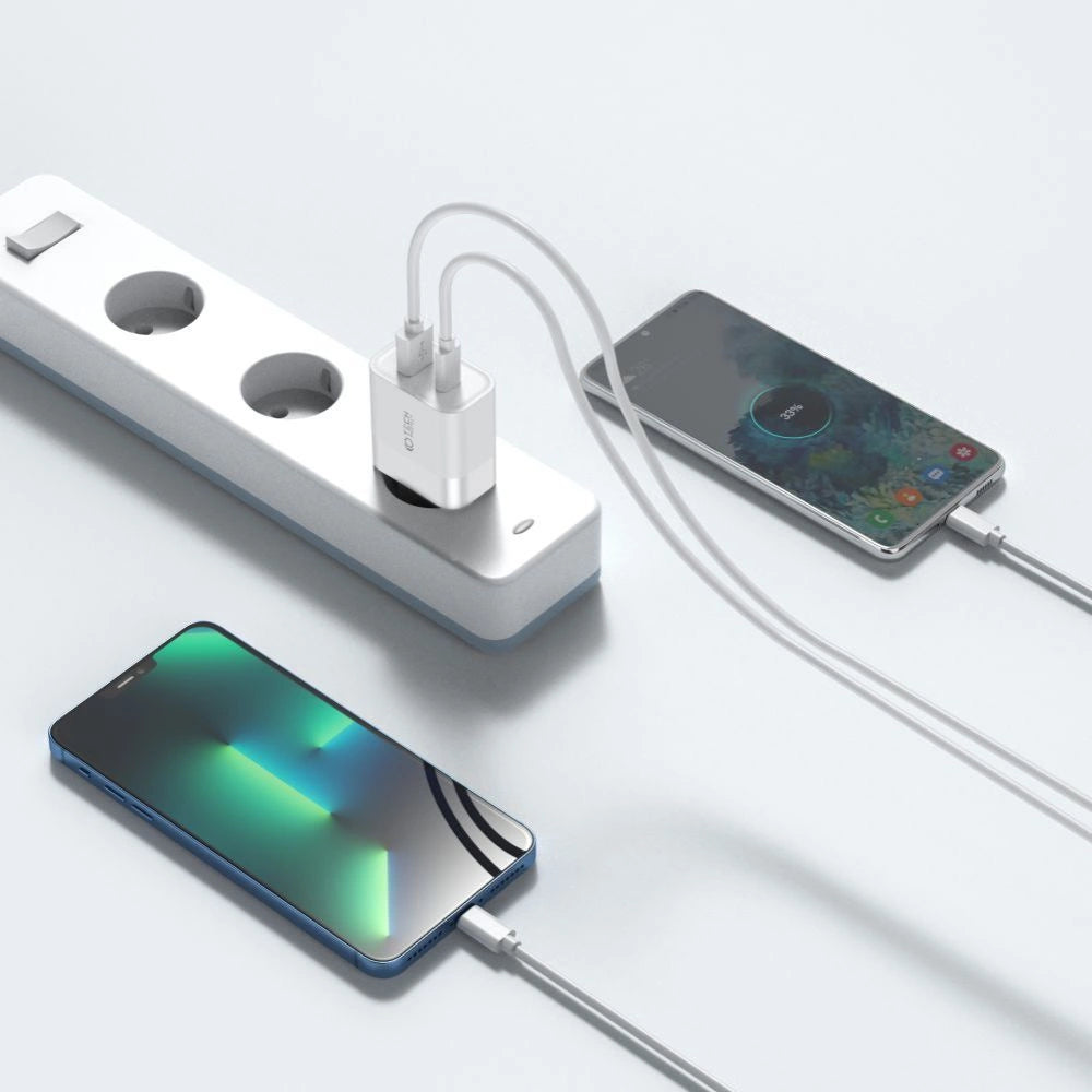 Tech-Protect C30W charger USB-C PD 30W / USB-A QC 3.0 - white_6