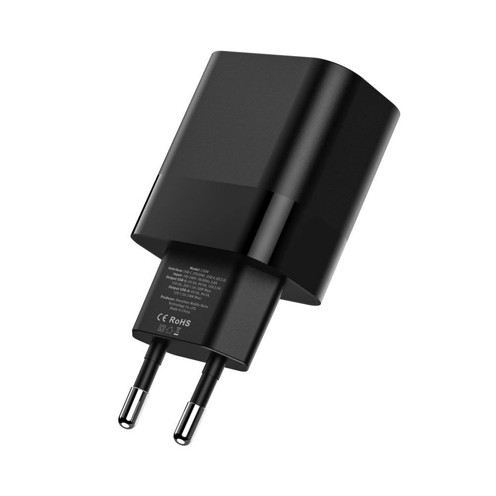Tech-Protect C30W Charger USB-C PD 30W / USB-A QC 3.0 - Black_4