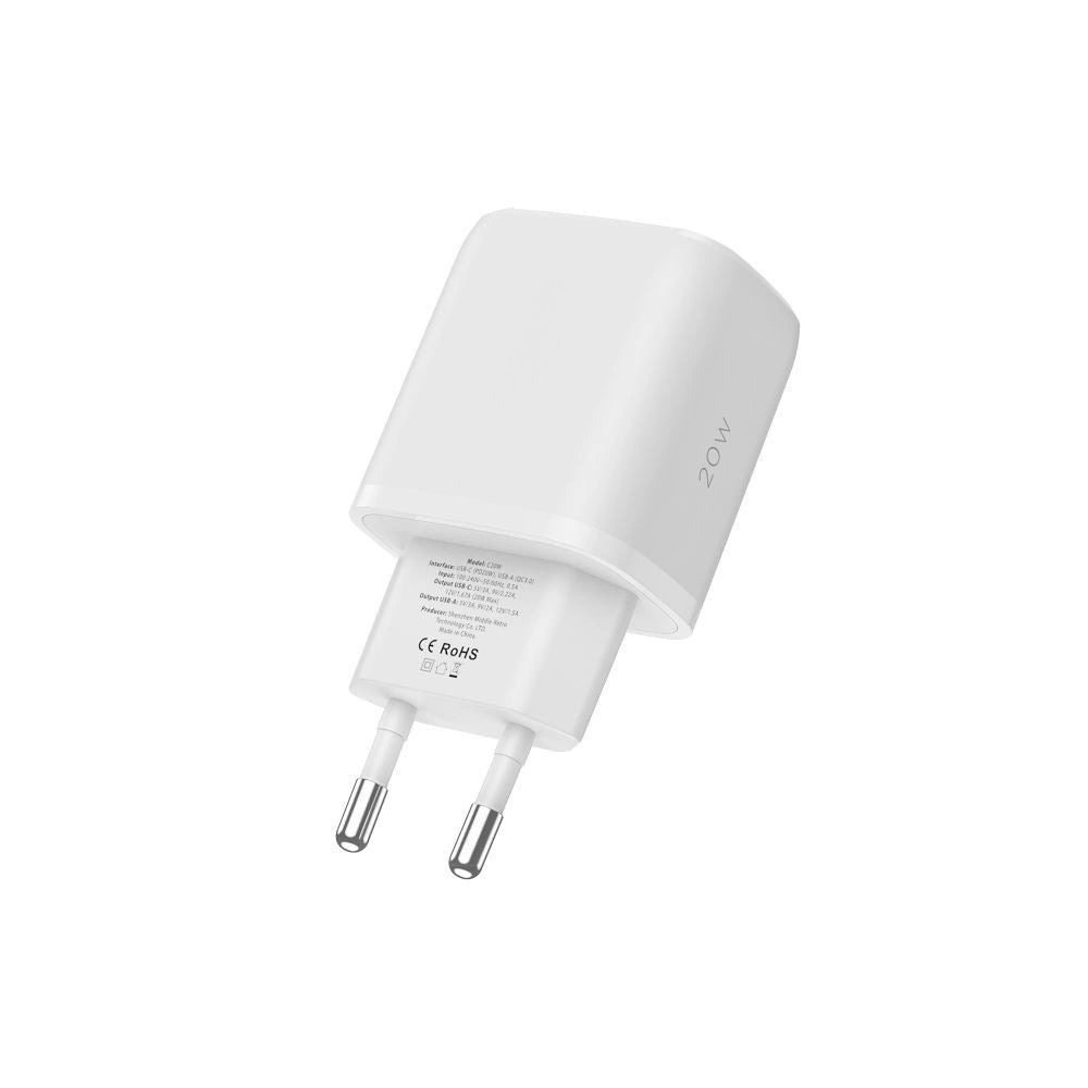 Tech-Protect C20W charger USB-C PD 20W / USB-A QC 3.0 - white_4
