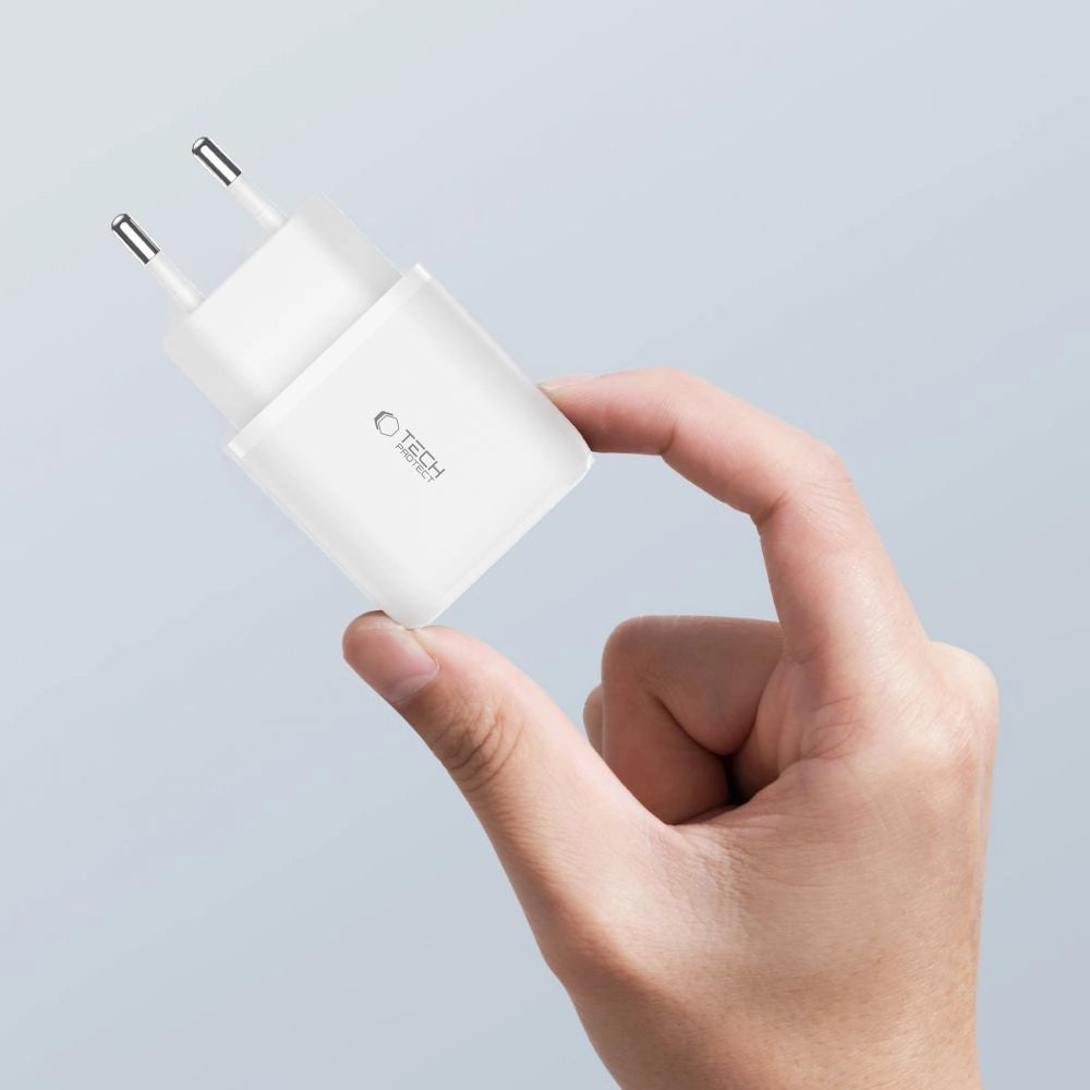 Tech-Protect C20W charger USB-C PD 20W / USB-A QC 3.0 - white_5
