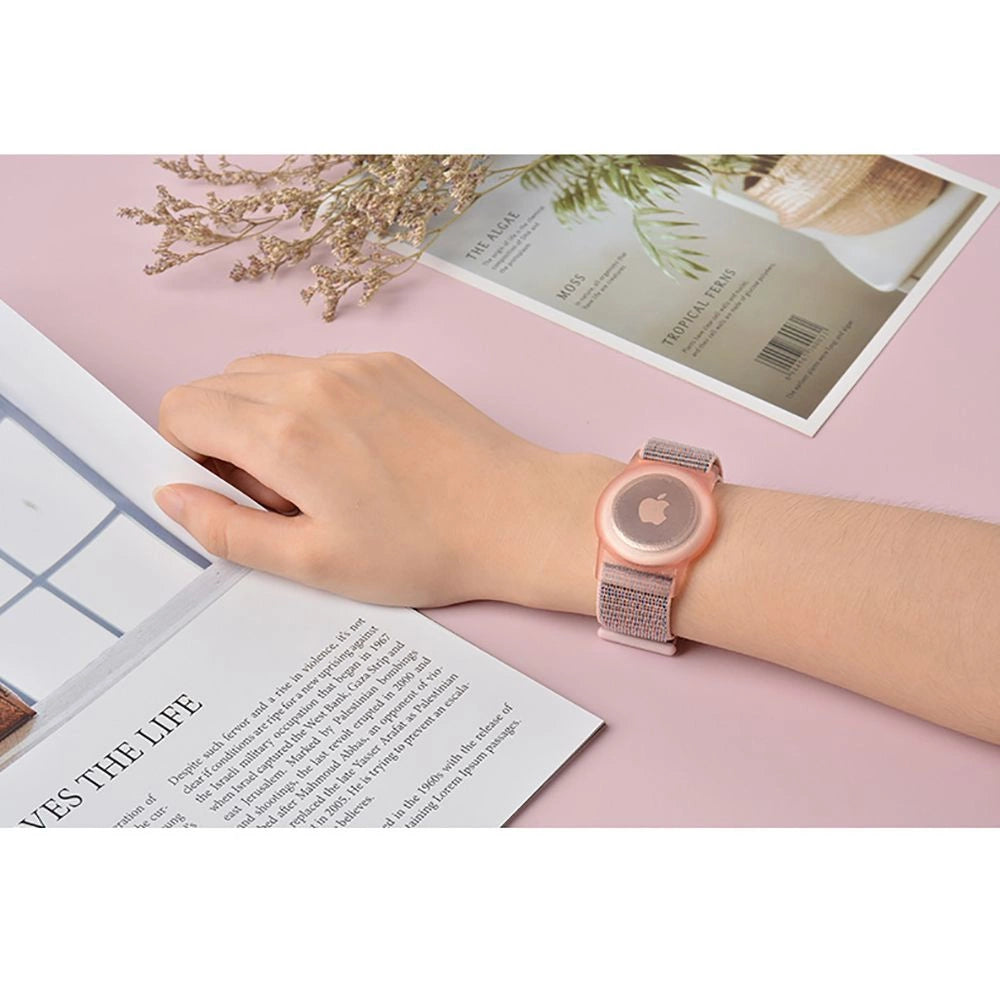 Tech-Protect Nylon Strap for Kids for Apple AirTag - Pink_2