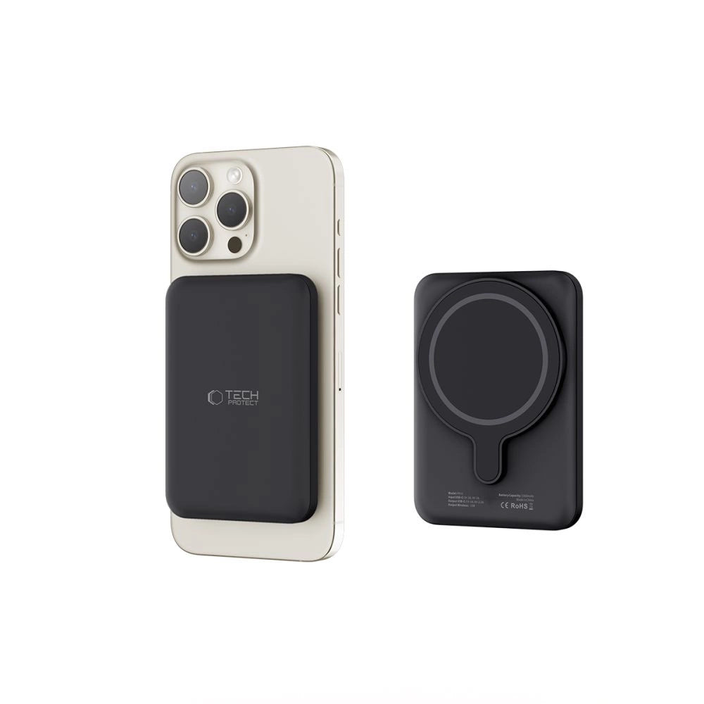 Tech-Protect LifeMag PB10 Powerbank with MagSafe 5000mAh 15W USB-C port - black + USB-C cable_3