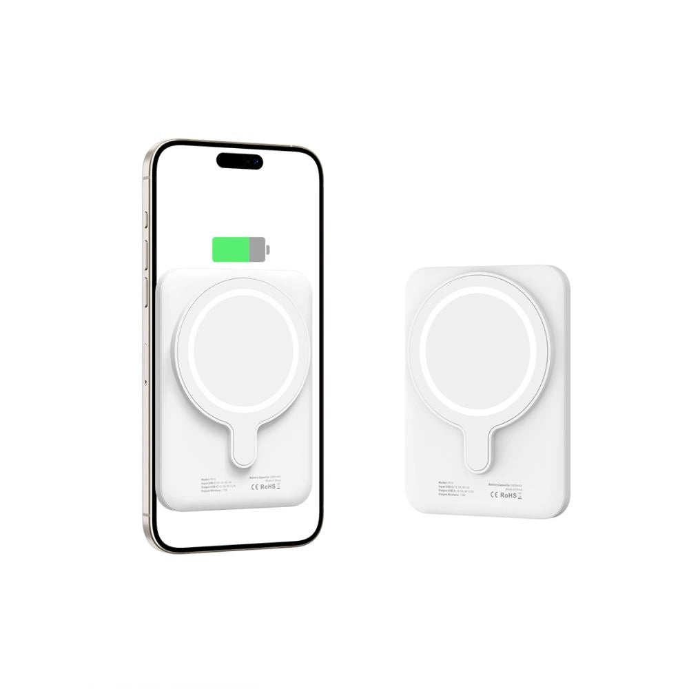 Tech-Protect LifeMag PB10 Powerbank with MagSafe 5000mAh 15W USB-C port - white + USB-C cable_2