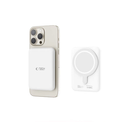 Tech-Protect LifeMag PB10 Powerbank with MagSafe 5000mAh 15W USB-C port - white + USB-C cable_3
