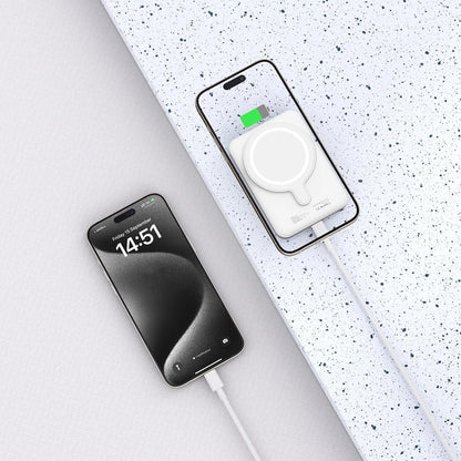 Tech-Protect LifeMag PB10 Powerbank with MagSafe 5000mAh 15W USB-C port - white + USB-C cable_4