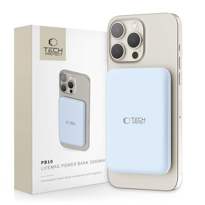 Tech-Protect LifeMag PB10 Powerbank with MagSafe 5000mAh 15W USB-C port - blue + USB-C cable_0