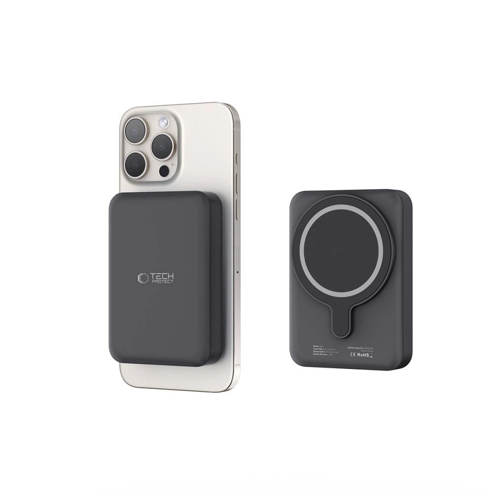 Tech-Protect LifeMag PB11 Powerbank with MagSafe 10000mAh 15W USB-C port - black + USB-C cable_3