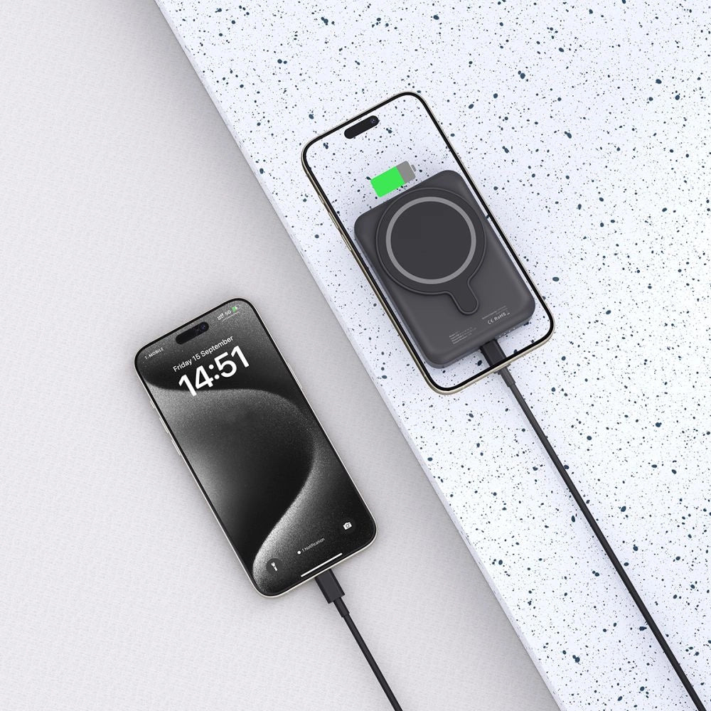 Tech-Protect LifeMag PB11 Powerbank with MagSafe 10000mAh 15W USB-C port - black + USB-C cable_4