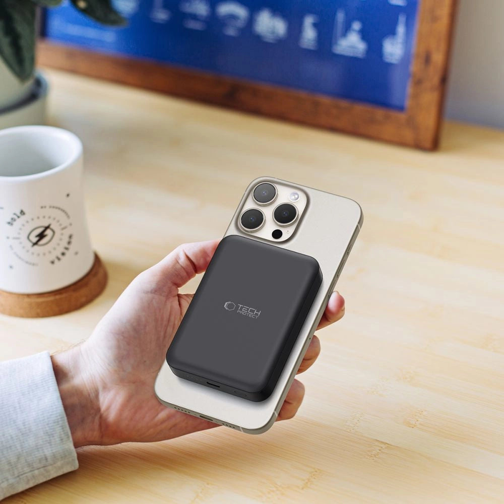 Tech-Protect LifeMag PB11 Powerbank with MagSafe 10000mAh 15W USB-C port - black + USB-C cable_6