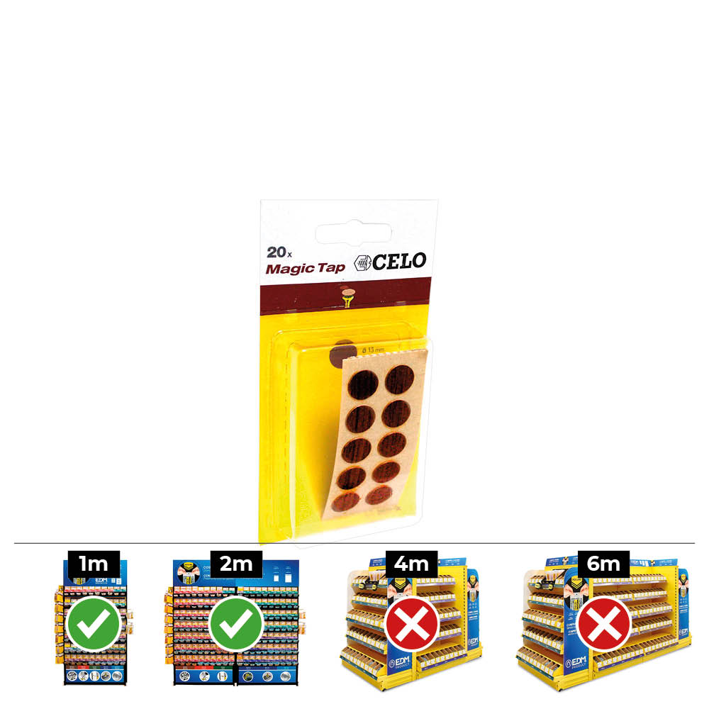 Caixa 10 blisters 20 unid. tampa adesiva din/ref mtap Ã¸ 13mm cor carvalho celo_0