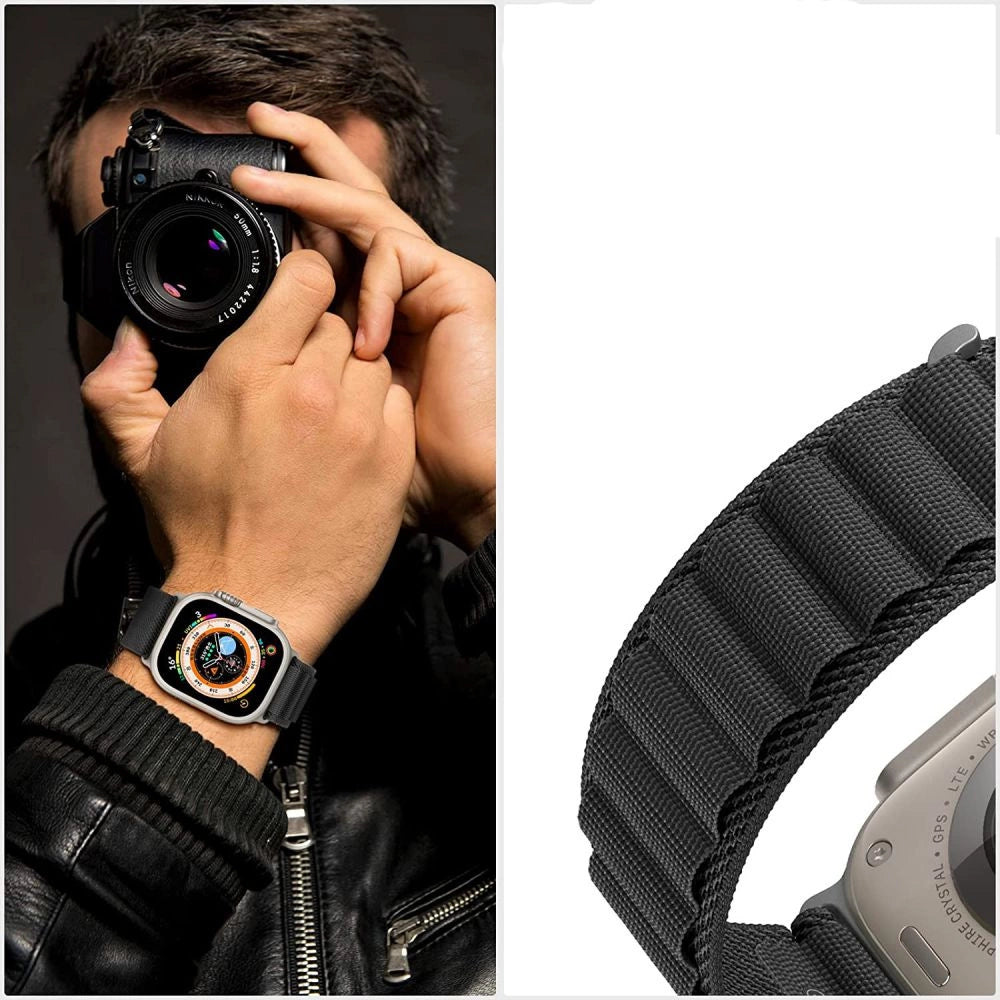 Tech-Protect Nylon Pro Strap for Apple Watch 4 / 5 / 6 / 7 / 8 / 9 / SE / Ultra 1 / 2 (42/44/45/49 mm) - Black_3