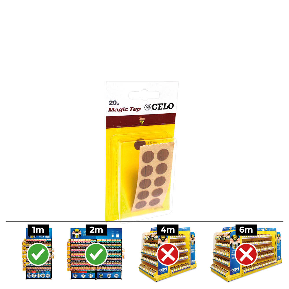 Caixa 10 blisters 20 unid. tampa adesiva din/ref mtap Ã¸ 13mm cor nogal celo_0