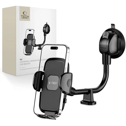 Tech-Protect V3 Long Arm Car Phone Holder for Windshield/Cockpit - Black_0