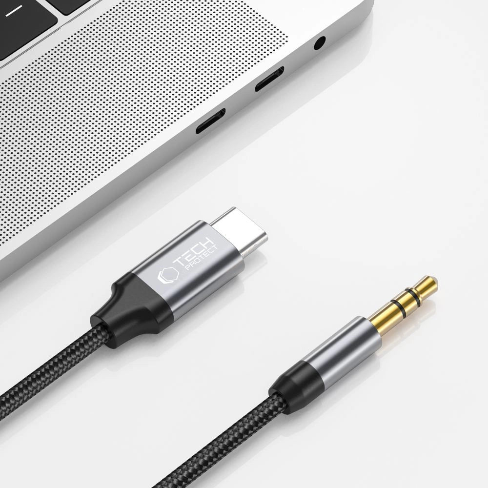 Tech-Protect UltraBoost audio USB-C / 3.5mm mini jack cable 1 m - black_1