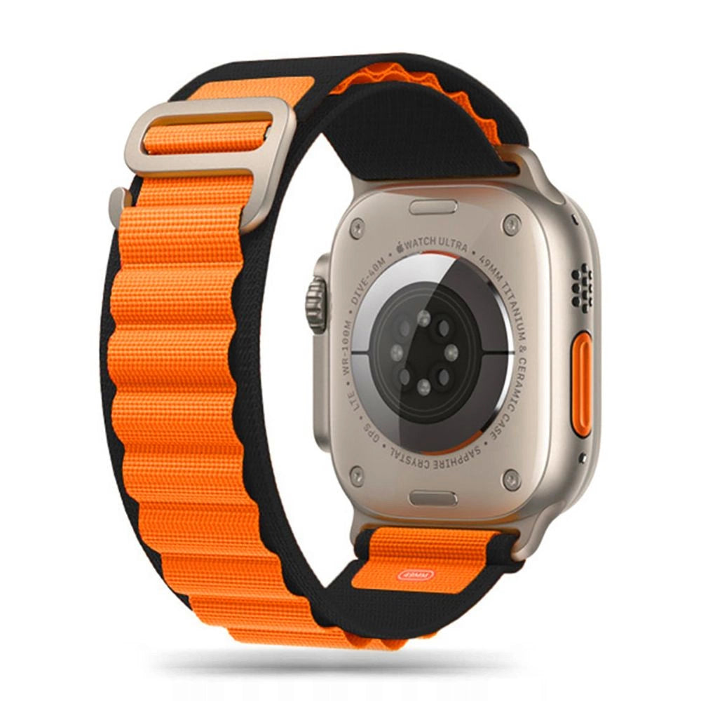 Tech-Protect Nylon Pro Strap for Apple Watch 4 / 5 / 6 / 7 / 8 / 9 / SE / Ultra 1 / 2 (42/44/45/49 mm) - Black &amp; Orange_0