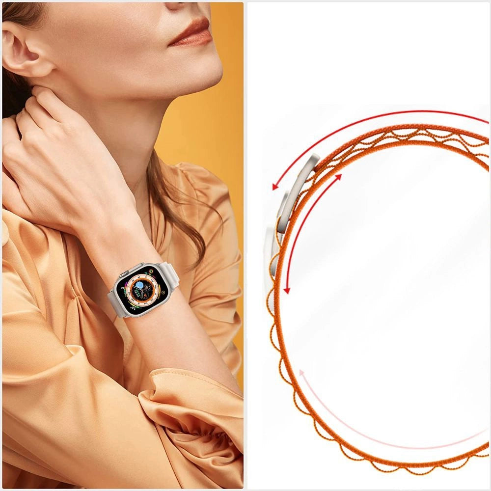 Tech-Protect Nylon Pro Strap for Apple Watch 4 / 5 / 6 / 7 / 8 / 9 / SE / Ultra 1 / 2 (42/44/45/49 mm) - Black &amp; Orange_4