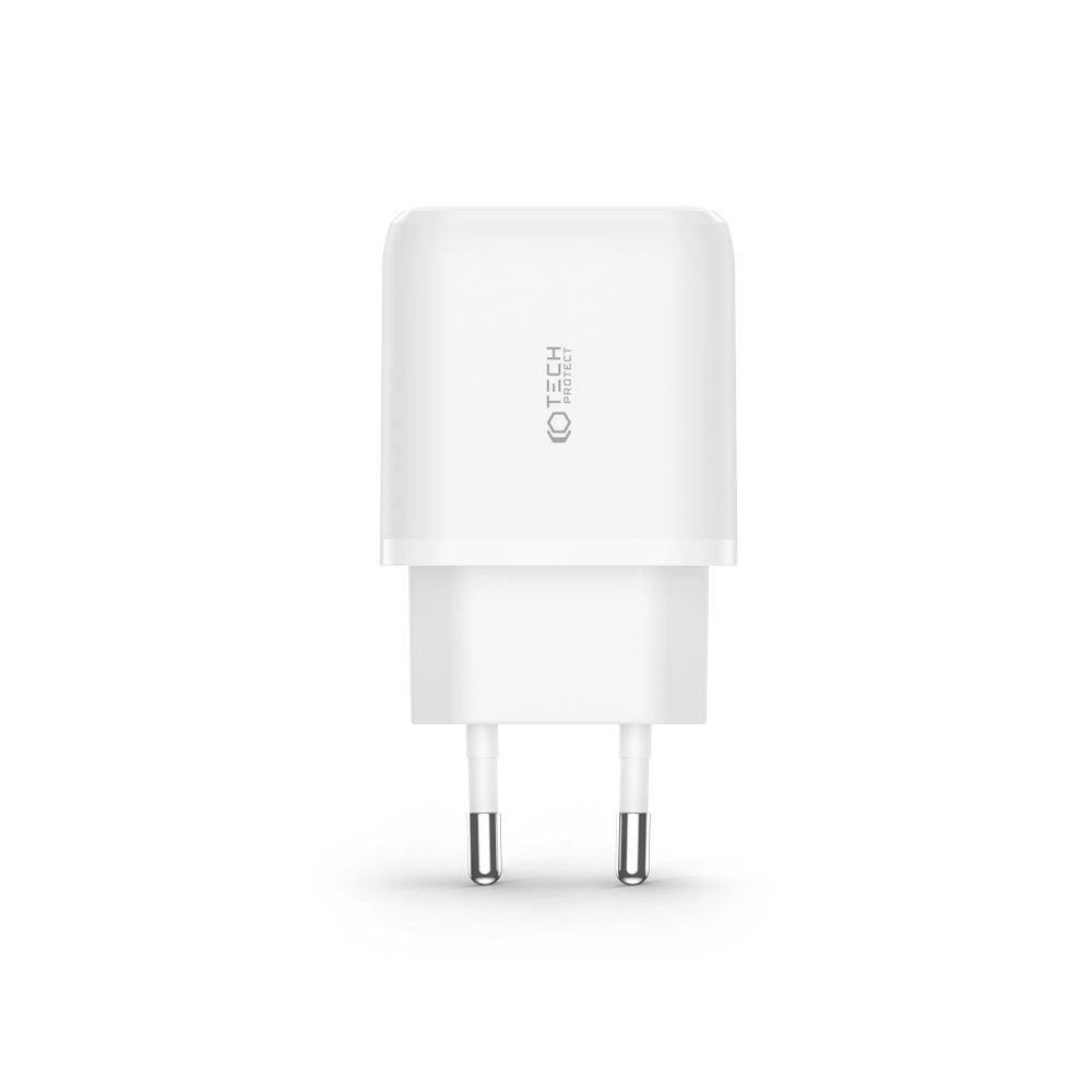 Tech-Protect C20W USB-C PD 20W / USB-A QC 3.0 charger with USB-C / USB-C cable - white_2