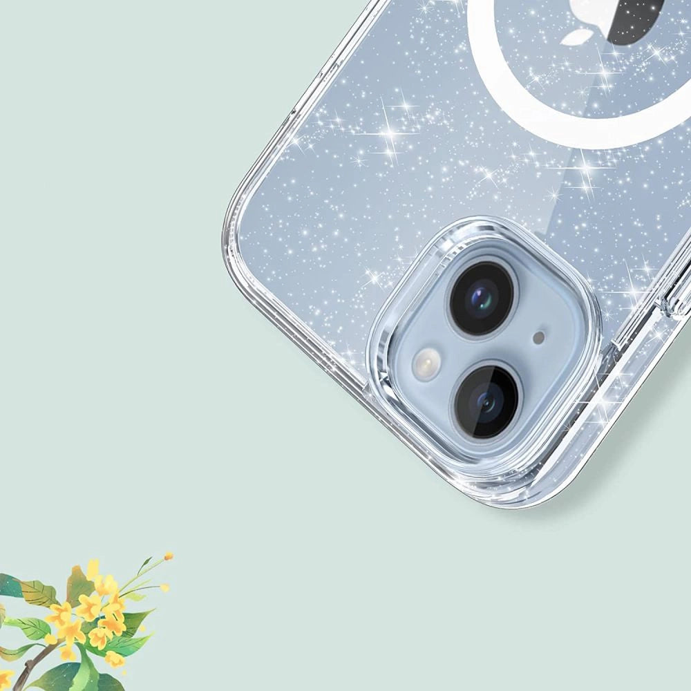 Tech-Protect FlexAir Hybrid MagSafe iPhone 13/14 Case - Clear Glitter_2