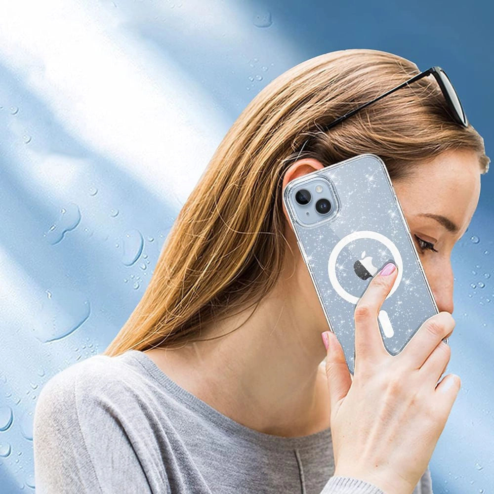 Tech-Protect FlexAir Hybrid MagSafe iPhone 13/14 Case - Clear Glitter_4