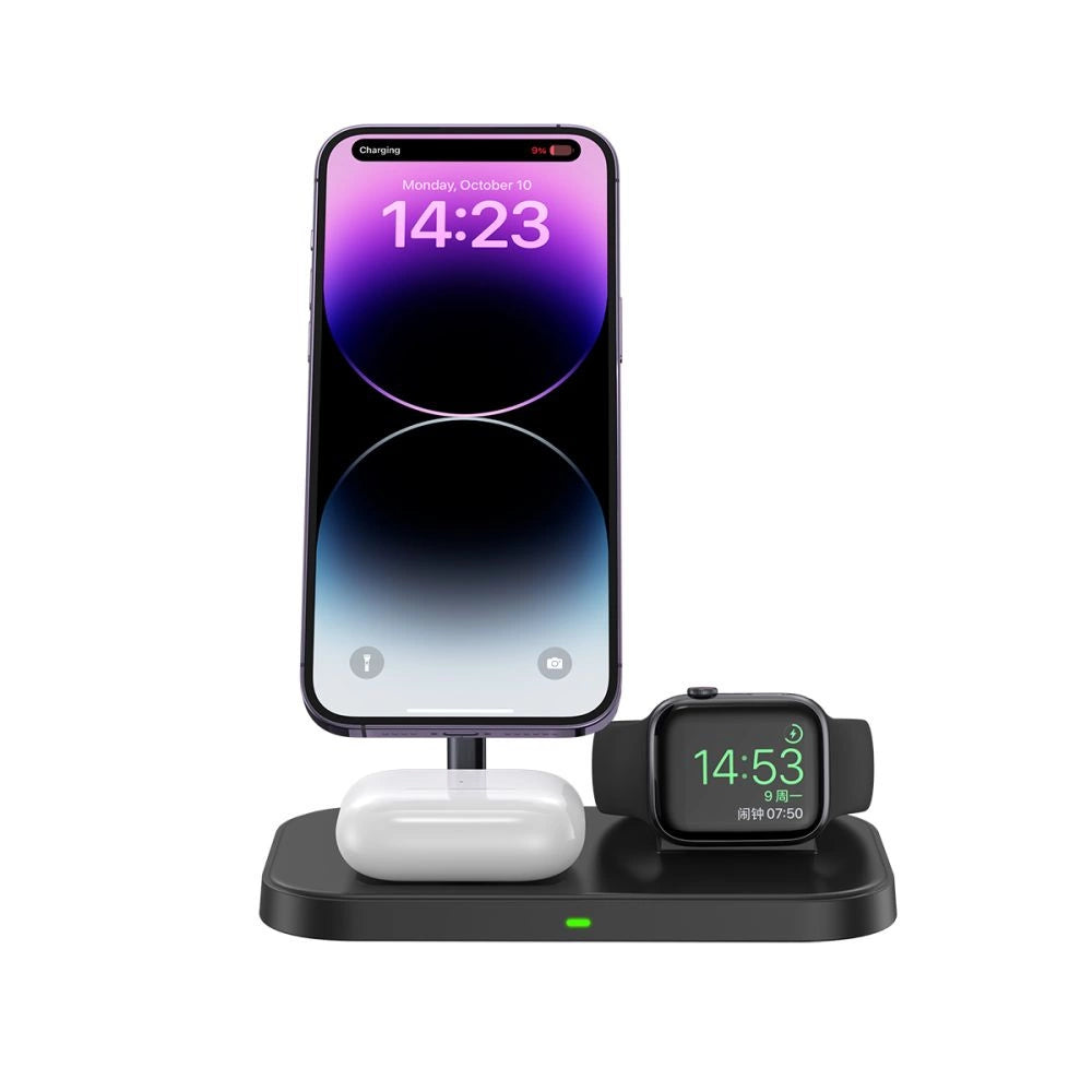 Tech-Protect QI15W-A22 MagSafe Inductive Charger with 3in1 MagSafe Stand for Smartphone / Apple Watch / AirPods - Black_2