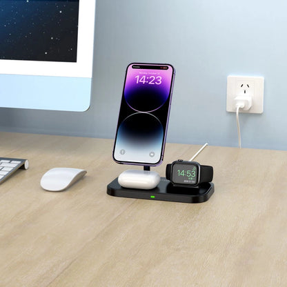 Tech-Protect QI15W-A22 MagSafe Inductive Charger with 3in1 MagSafe Stand for Smartphone / Apple Watch / AirPods - Black_4