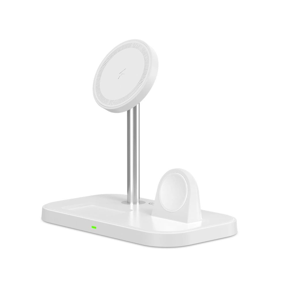 Tech-Protect QI15W-A22 MagSafe inductive charger with 3in1 MagSafe stand for smartphone / Apple Watch / AirPods - white_1