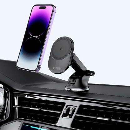 Tech-Protect MM15W-V1 Car Phone Holder with MagSafe 15W Wireless Charger for Cockpit/Air Vent - Black_6