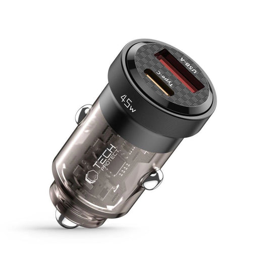 Tech-Protect CC45W Car Charger USB-C PD 45W / USB-A QC 3.0 - Black_0